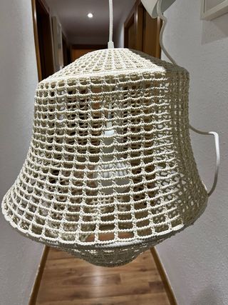 Lámpara colgante de tela beige