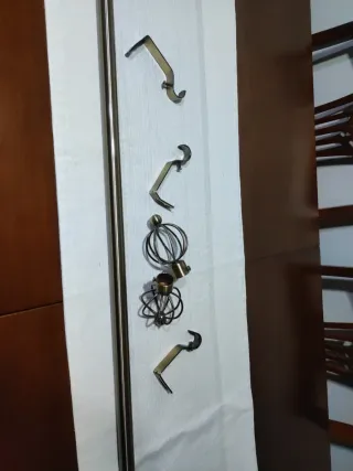 Barra cortina extensible dorada