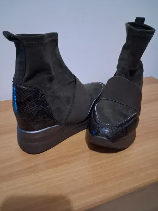 Stivaletti pioggia neri/verdi