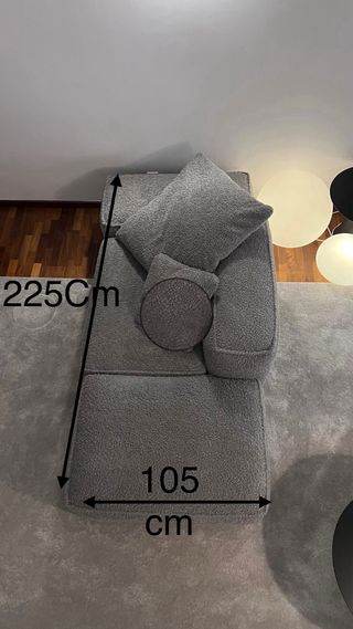 Sofá modular gris de tela