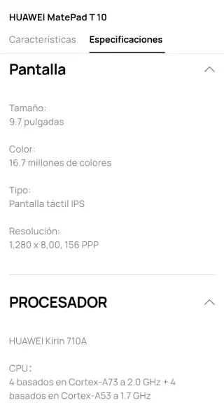 Huawei MatePad T 10 Negro 64Gb y 4gb memoria RAM