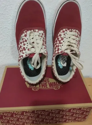 Zapatillas Vans Checkerboard Rojas