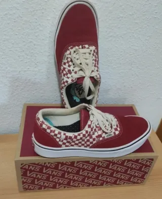Zapatillas Vans Checkerboard Rojas