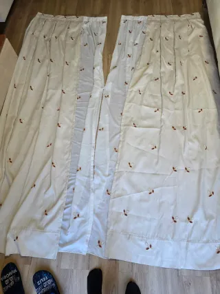 Cortina 2 patas 54x232 y visillo  2 patas 85x232