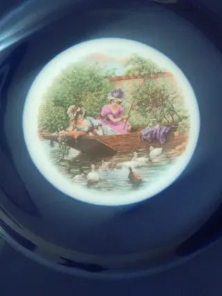 Lote 2 Piezas Porcelana Francesa M&Co Azul