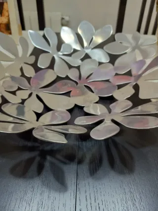 Centro de mesa plateado