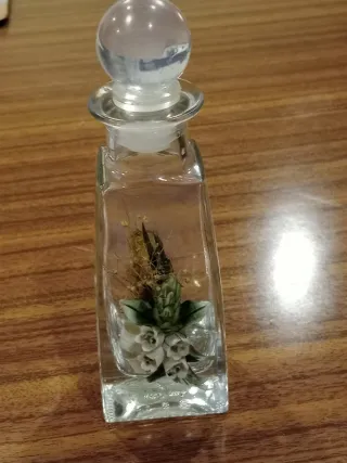 Frasco Decorativo Cristal Flores Secas