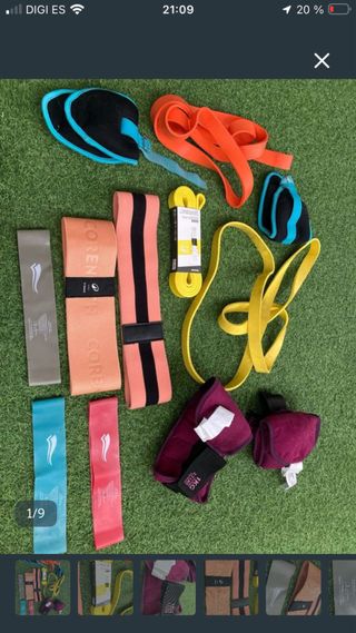 Lote bandas y pesas arrastre