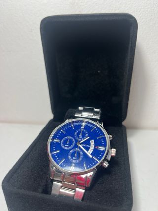 Reloj Geneva Plateado y Azul