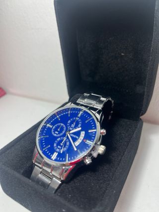 Reloj Geneva Plateado y Azul