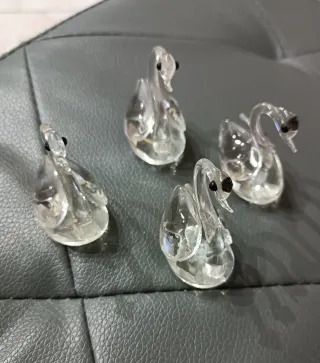 Lotto di Cigni in vetro di Murano e cristalli