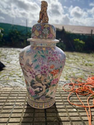 Gran Jarrón Chino Decorado