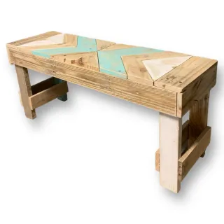 Banco madera reciclada espiga