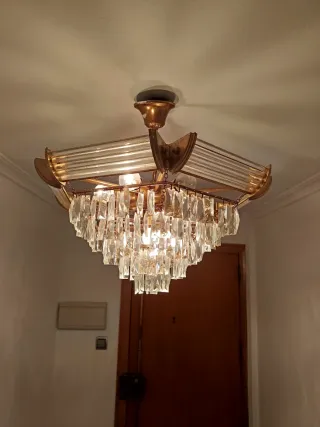 Lámpara recibidor clásica cristal y metal