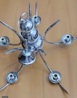 Lámpara colgante  niquelada y cristal