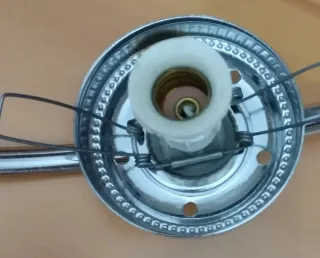 Lámpara colgante  niquelada y cristal