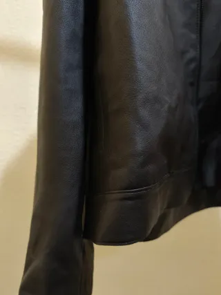 Chaqueta Piel Massimo Dutti Negra Nueva