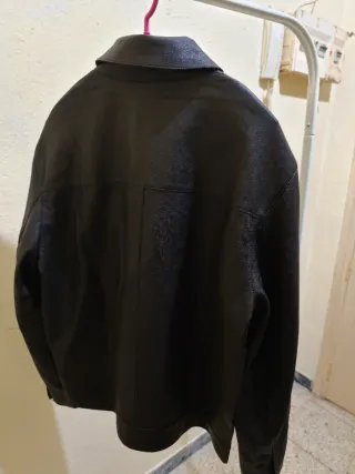 Chaqueta Piel Massimo Dutti Negra Nueva
