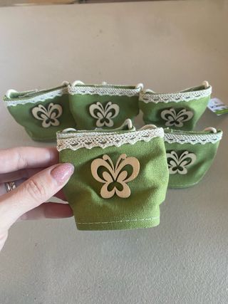 Sacchetti bomboniere tessuto e juta 18 pezzi