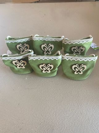 Sacchetti bomboniere tessuto e juta 18 pezzi