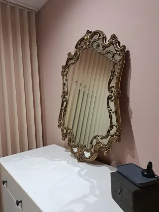 Espejo de pared dorado barroco