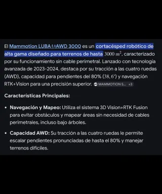 Robot Cortacesped LUBA AWD 3000 Mammotion