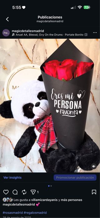 Regalo San Valentín Oso y Rosas
