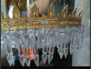 Lámpara de techo cristal y bronce