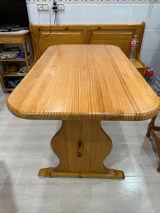 Mesa de cocina madera pino + 3 sillas