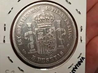 Monedas de Plata España 1870 y 1871