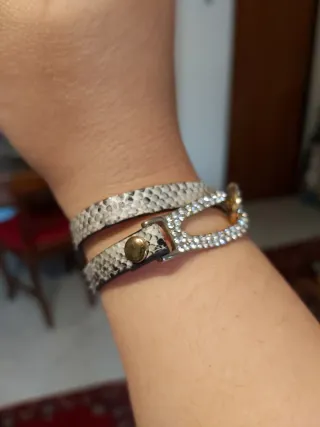 Bracciale donna effetto serpente strass