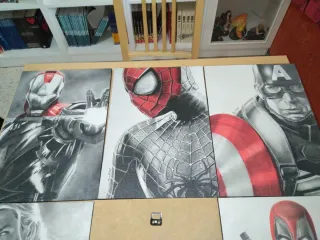 Colección 6 Cuadros Marvel Los Vengadores