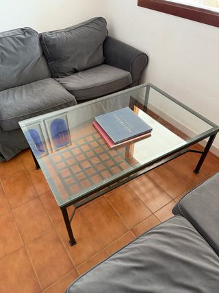 Mesa de centro hierro y cristal