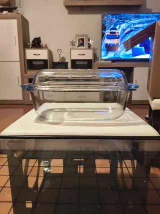 Bandeja Horno Cristal con Tapa Azul