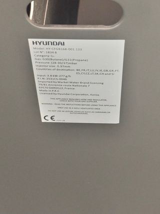 Estufa de gas Hyundai