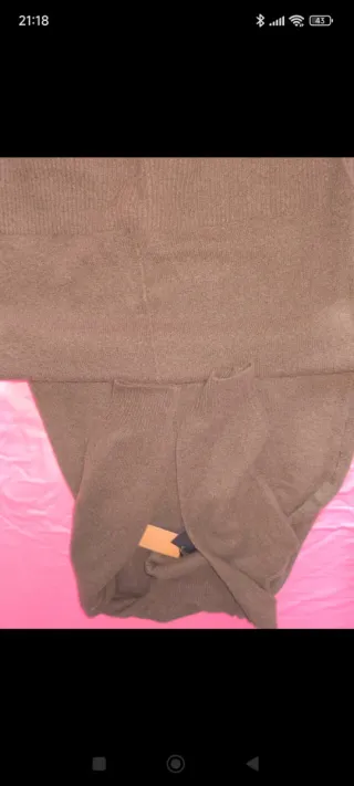 Vestido largo Pieces marrón