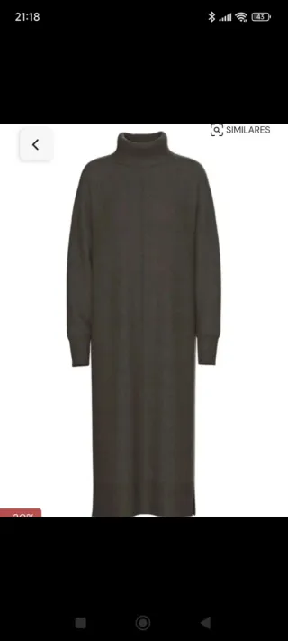 Vestido largo Pieces marrón