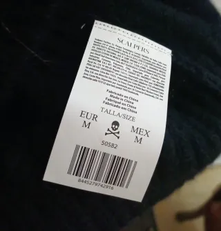 Jersey Scalpers Talla M Negro Detalles Plateados