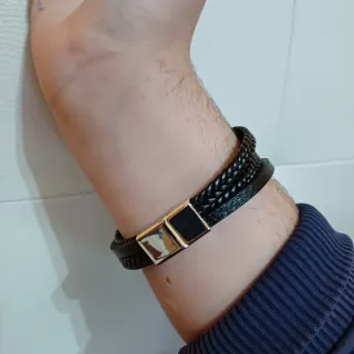 Pulsera de cuero trenzado para hombre