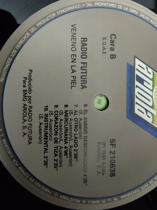Vinilo Radio Futura - Veneno en la Piel