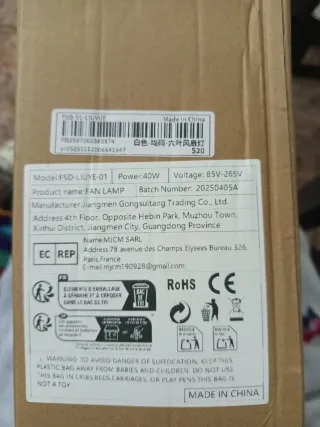 Lámpara Ventilador MJCM Blanca