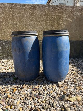 Bidón plástico 120L azul 1 ud