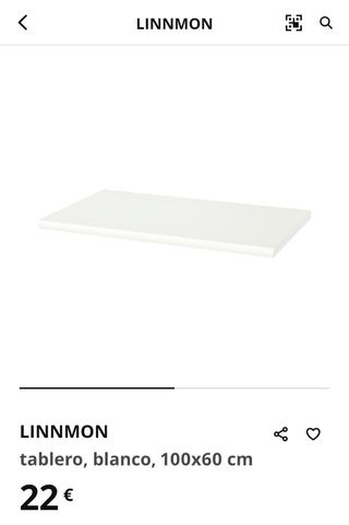 Tablero IKEA LINNMON Blanco
