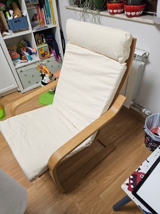 Mecedora Ikea Poäng espuma 5cm funda crema
