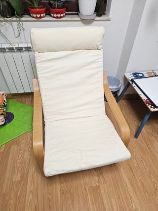 Mecedora Ikea Poäng espuma 5cm funda crema