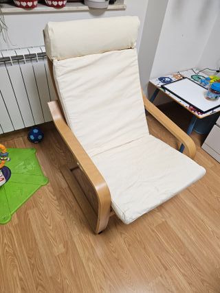 Mecedora Ikea Poäng espuma 5cm funda crema