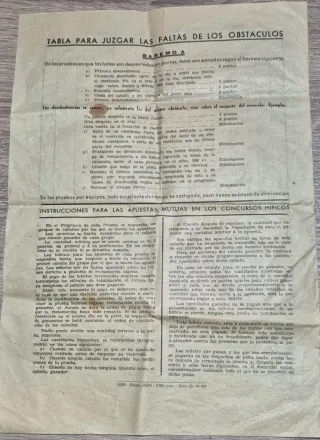 Programa de Concurso Hípico de Córdoba de 1957