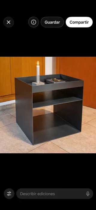 Mesa auxiliar metálica gris