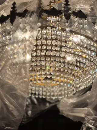 Lámpara araña cristal roca