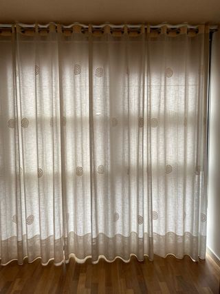 Cortinas comedor/habitación beige y blanco